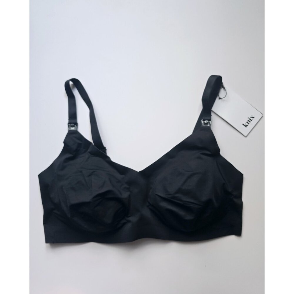 Knix Black Nursing Pumping Maternity Wireless Lined Clasp Leakproof Bra 7